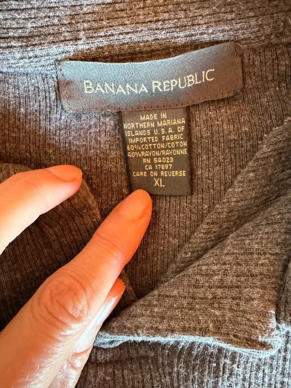 Banana Republic Men’s Collared Pullover Collared Sweater XL Charcoal Gray